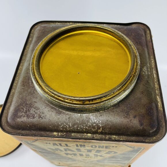 All In One Malted Milk Powder Chocolate 12lb Square Can Omaha NE Advertising Big - Picture 11 of 13